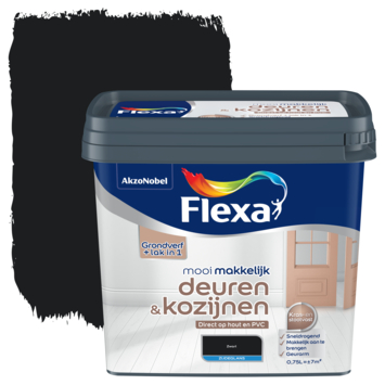 Flexa Mooi Makkelijk deuren & kozijnen lak zijdeglans zwart 750 ml