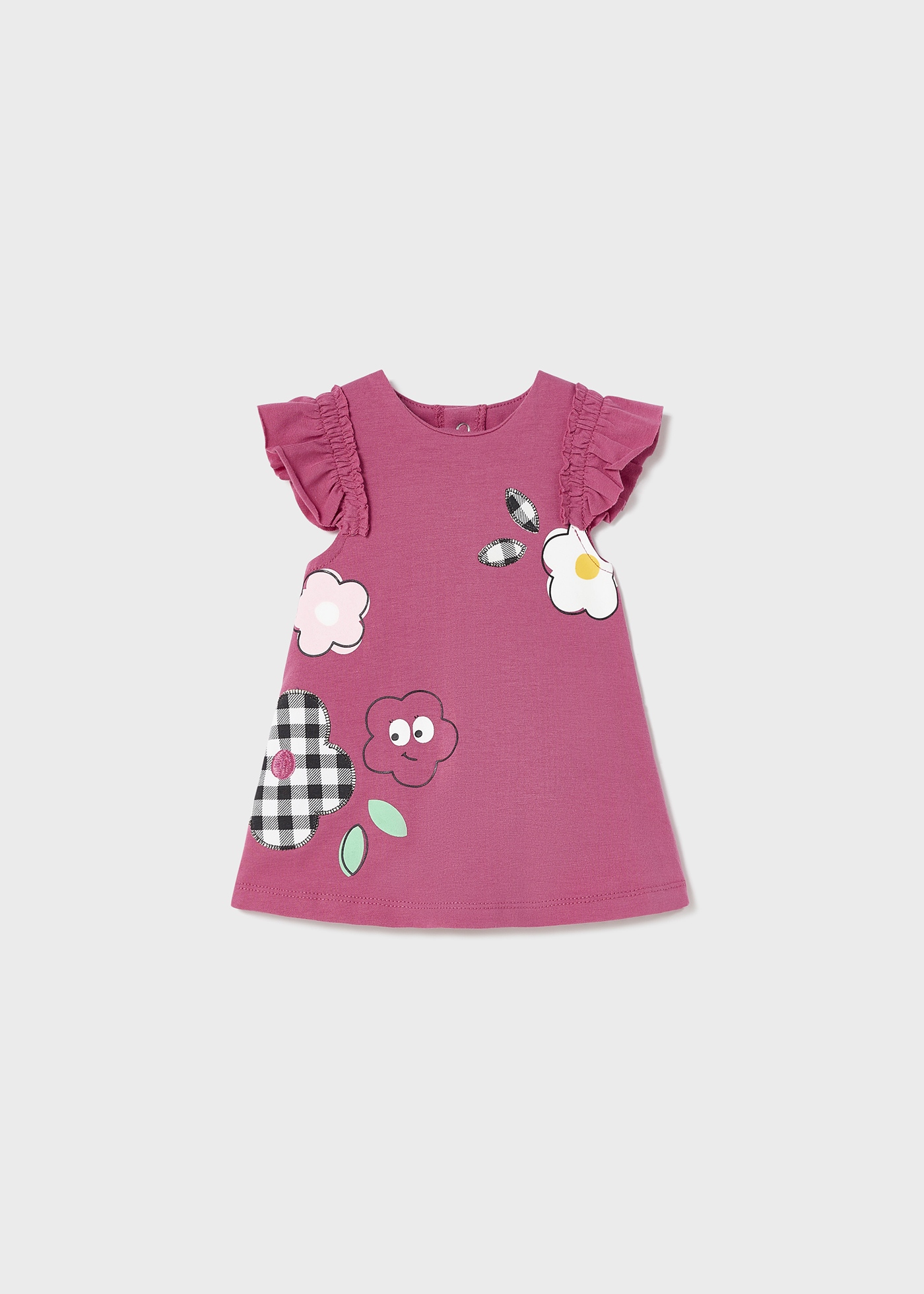 Vestido estampado em algodão sustentável para recém-nascido