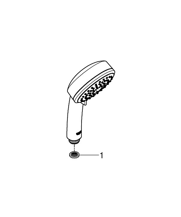 Douchette et flexible chrome rond Grohe Vitalio Comfort 2 jets