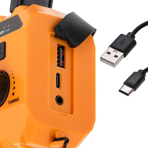 Nødradio / Vejradio med lommelygte, solceller og powerbank