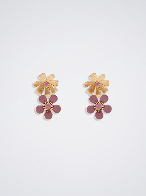 Brincos com flores - Multicoloridos