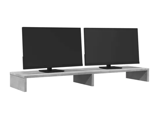 Support de moniteur gris béton 100x27x10 cm bois d'ingénierie