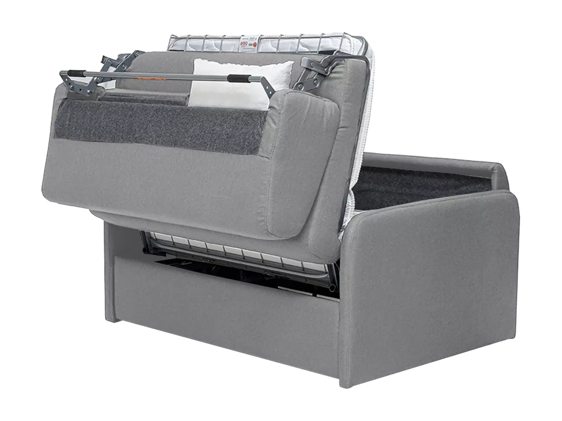 Fauteuil convertible express en tissu gris clair - Couchage lattes larges 100 cm - NADOA
