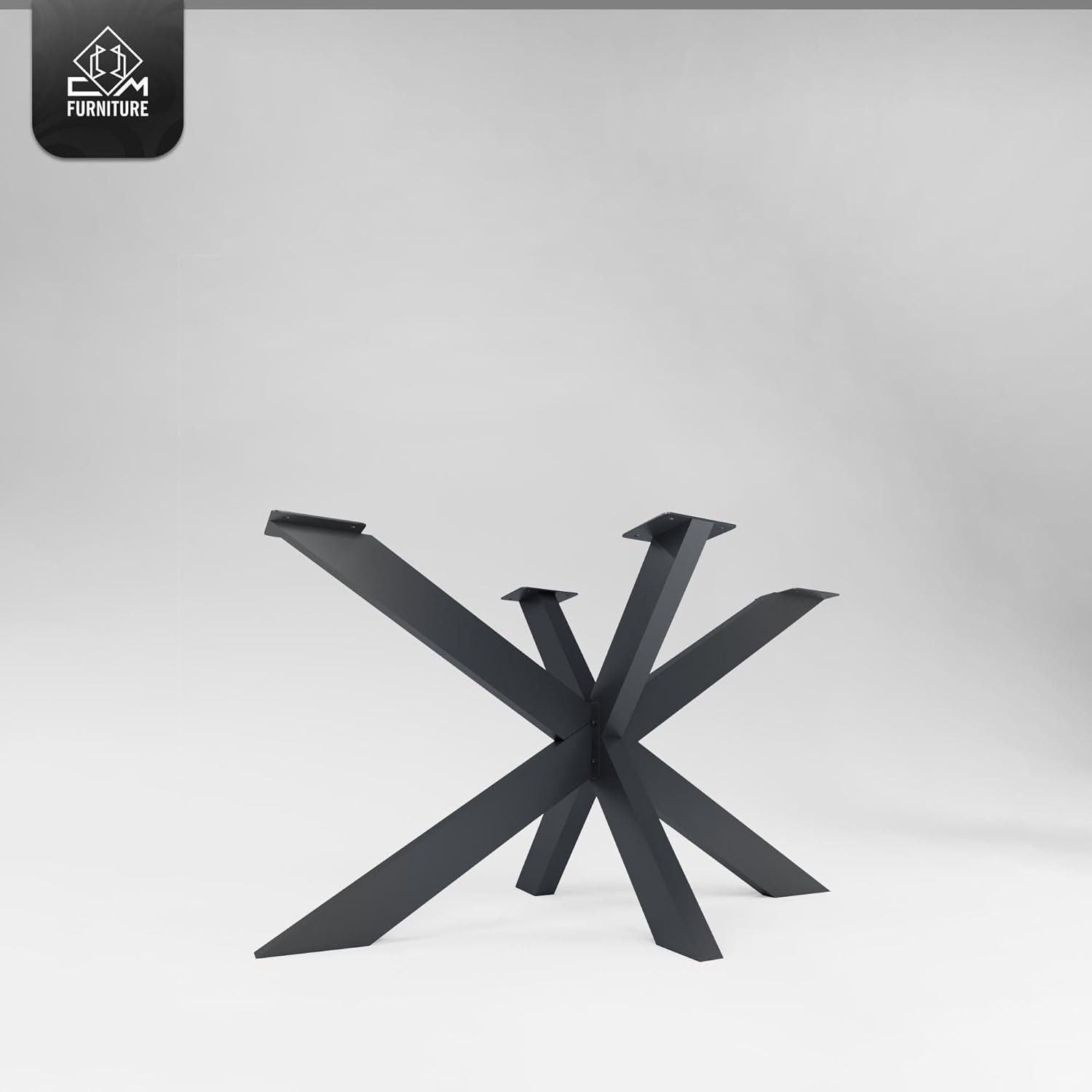 Spider Tischgestell I Stahl Pulverbeschichtet I Tischbeine für Esstisch Couchtisch I Tischkufen Tischfusse Möbelfüße aus Metall - H43 x B50 x L80 cm - Anthracit