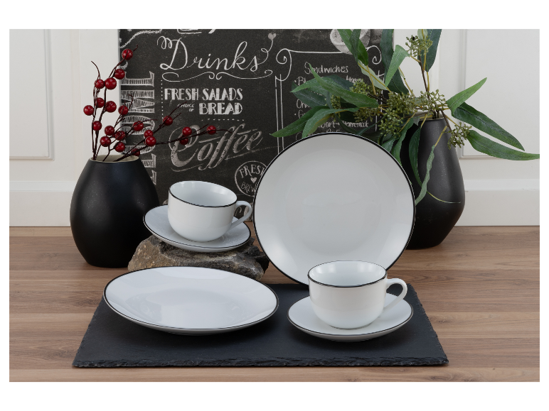 Serviesset Luna Black Line