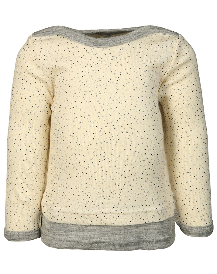 Langarmshirt MODERN NATURE mit Seide in beige/hellgrau