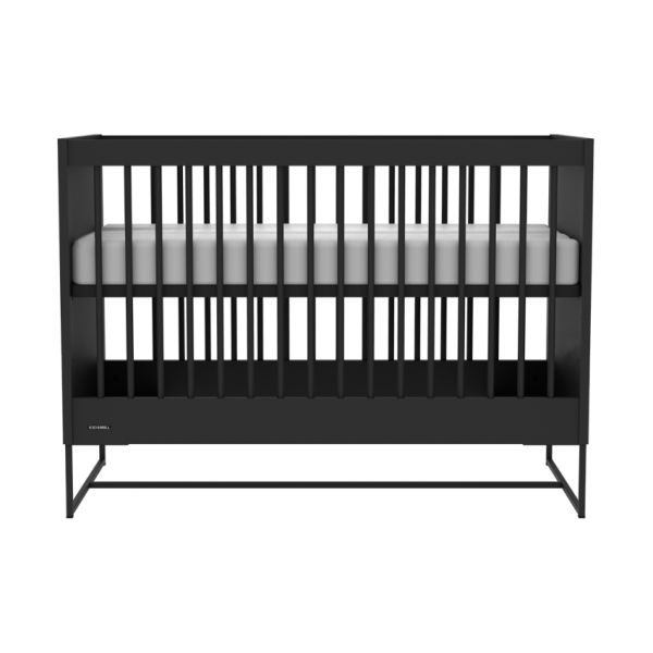 Kidsmill Modular 2 Babykamer Mat Zwart | Ledikant 60 x 120 cm   Commode   Kast 2-Deurs