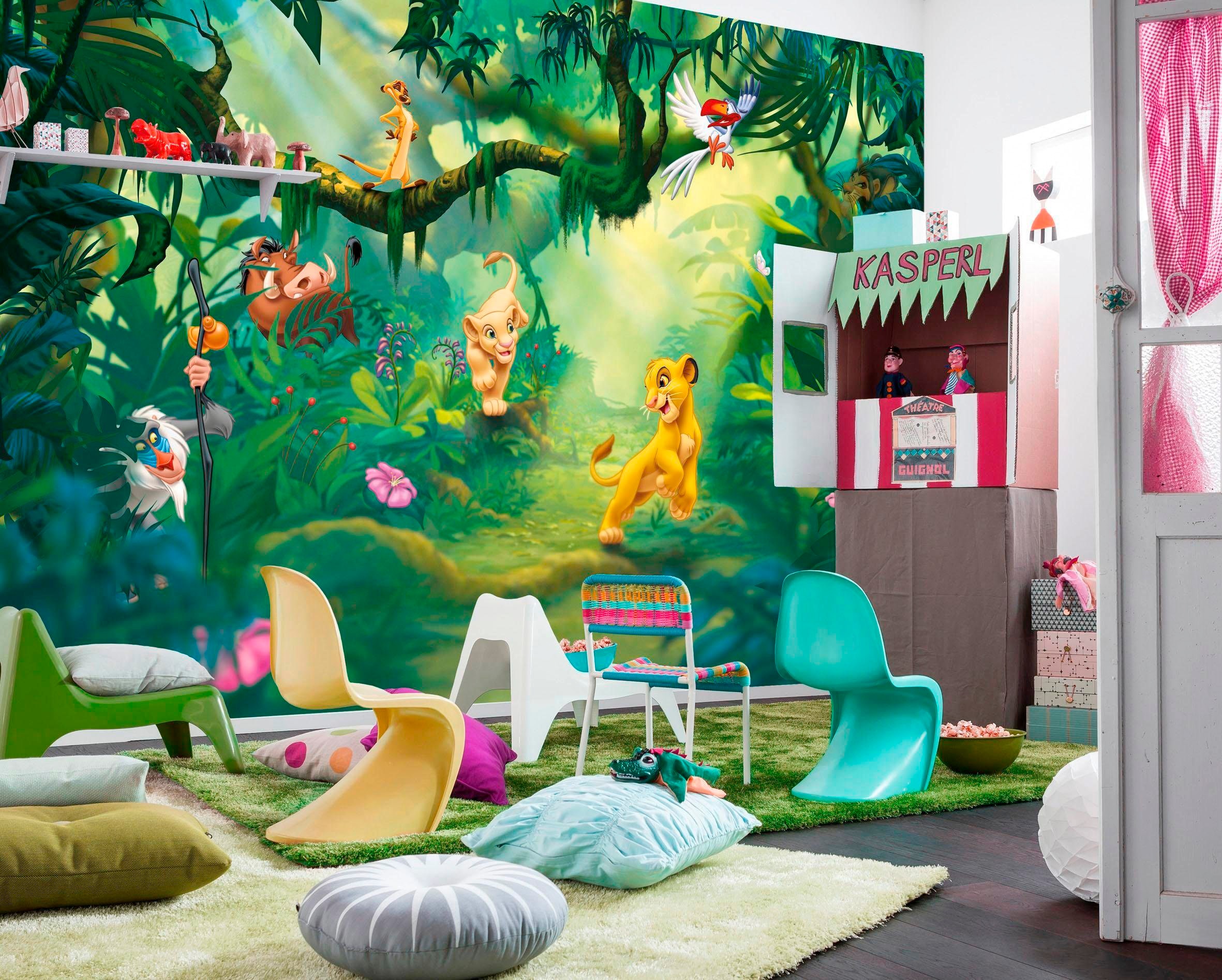 Komar Fototapete »Lion King Jungle - Grösse 368 x 254 cm« bedruckt glatt Kinderzimmer