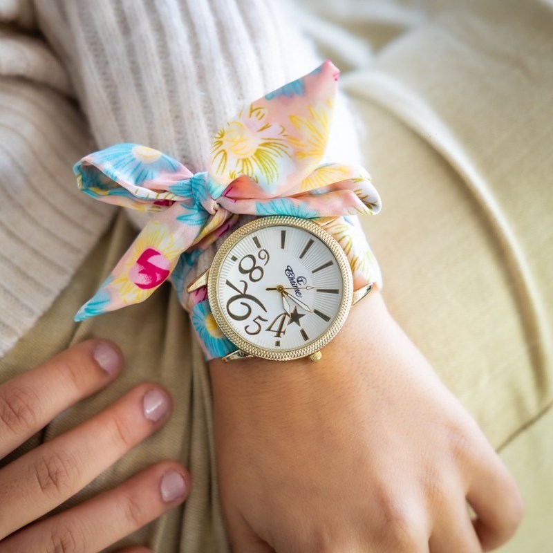 Montre Femme CHTIME bracelet Tissu Rose