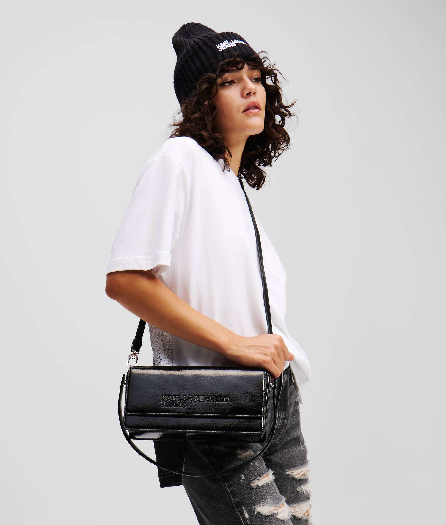 SAC BANDOULIÈRE EN SIMILI CUIR - Noir