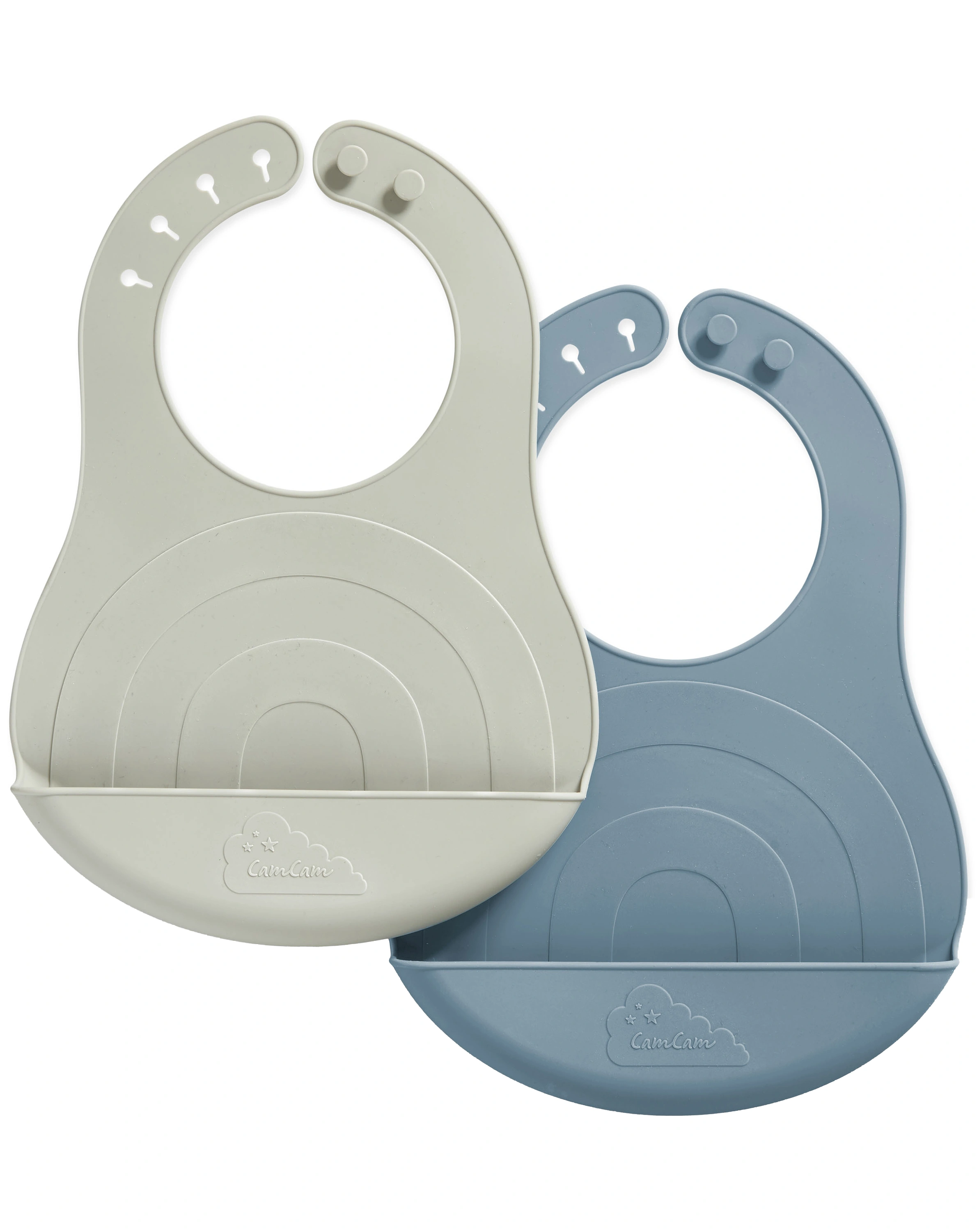 Silikon-Lätzchen REGENBOGEN (29,3x21) 2er-Pack in midnight blue