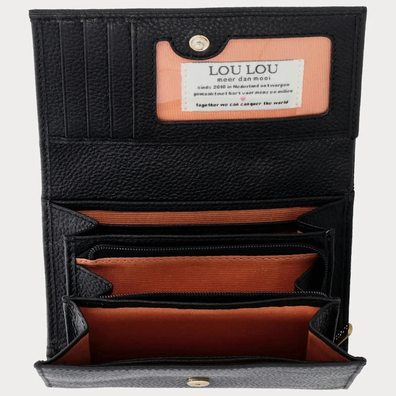 LouLou Essentiels Portemonnee RFID Petit Fleur Black