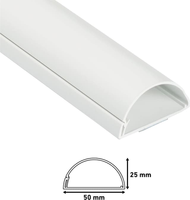 D-Line semi-cirkulært kabelcover 1 m (hvid)