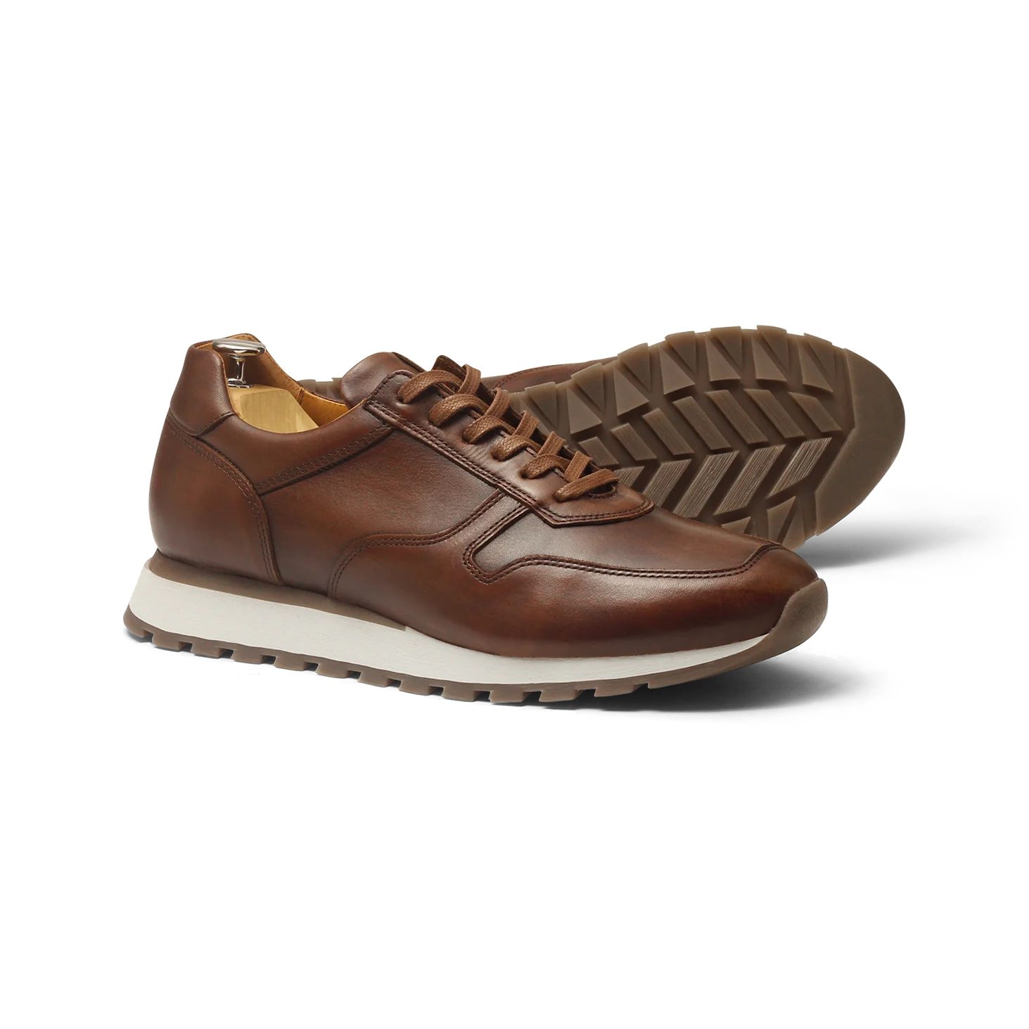 Jacky-Sneakers / basket en cuir marron