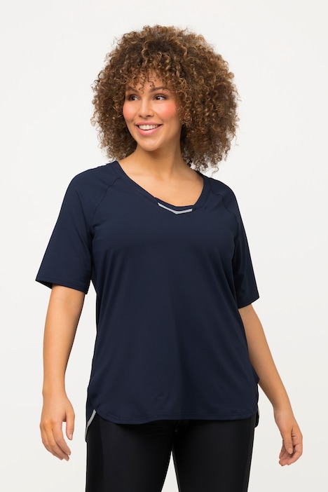 T-Shirt, UV-Schutz 40+, V-Ausschnitt, Halbarm, recycelt