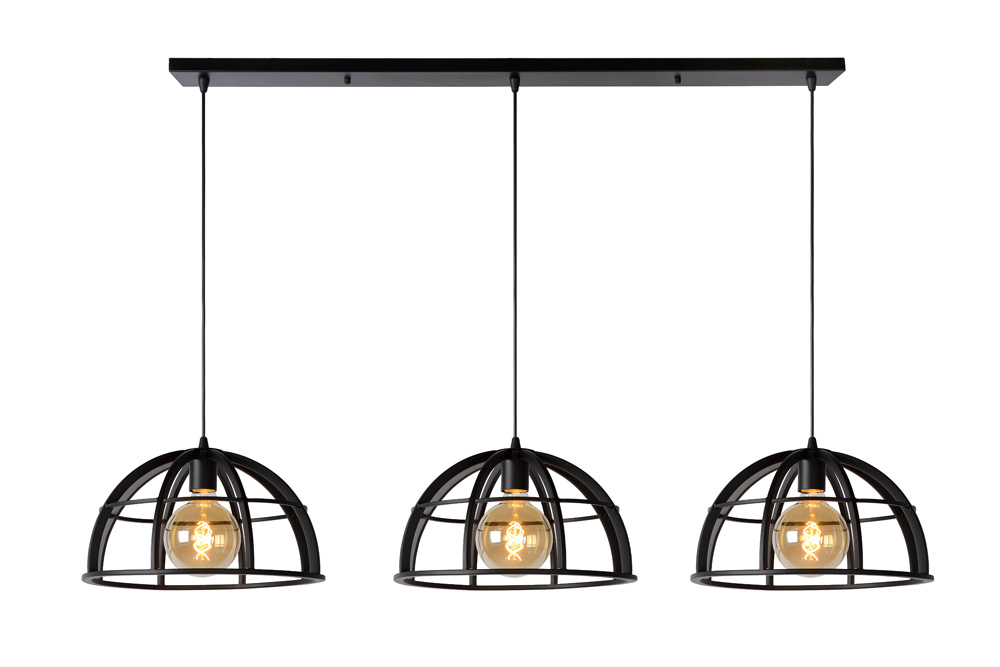 Lucide Dikra hanglamp 150cm 3x E27 zwart