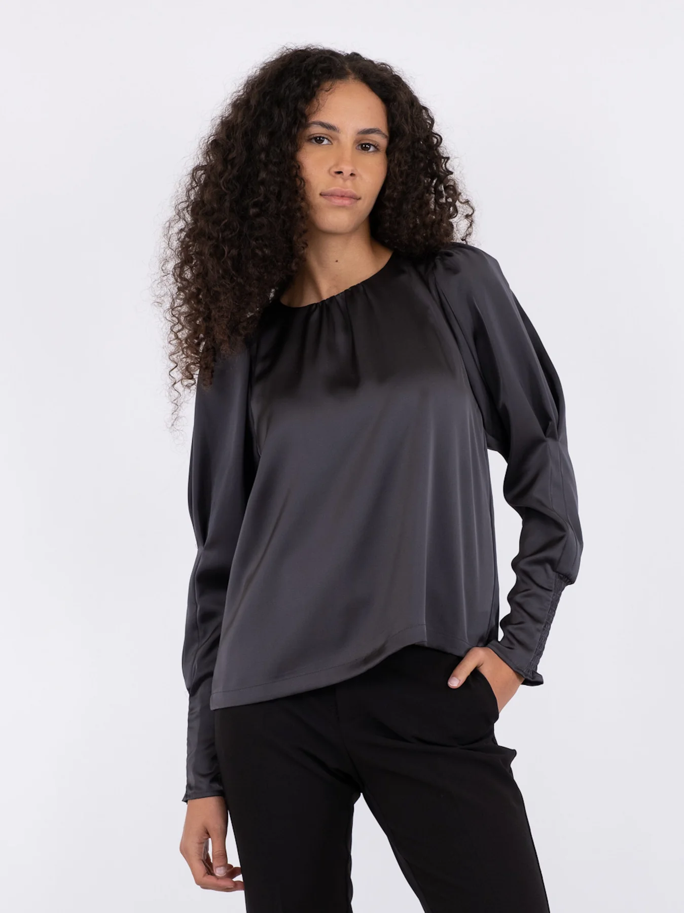 Neo Noir Camma Heavy Sateen Blouse