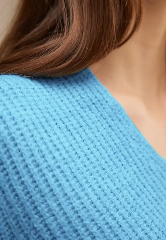 Pullover im Grobstrick - light aquamarine blue mel.