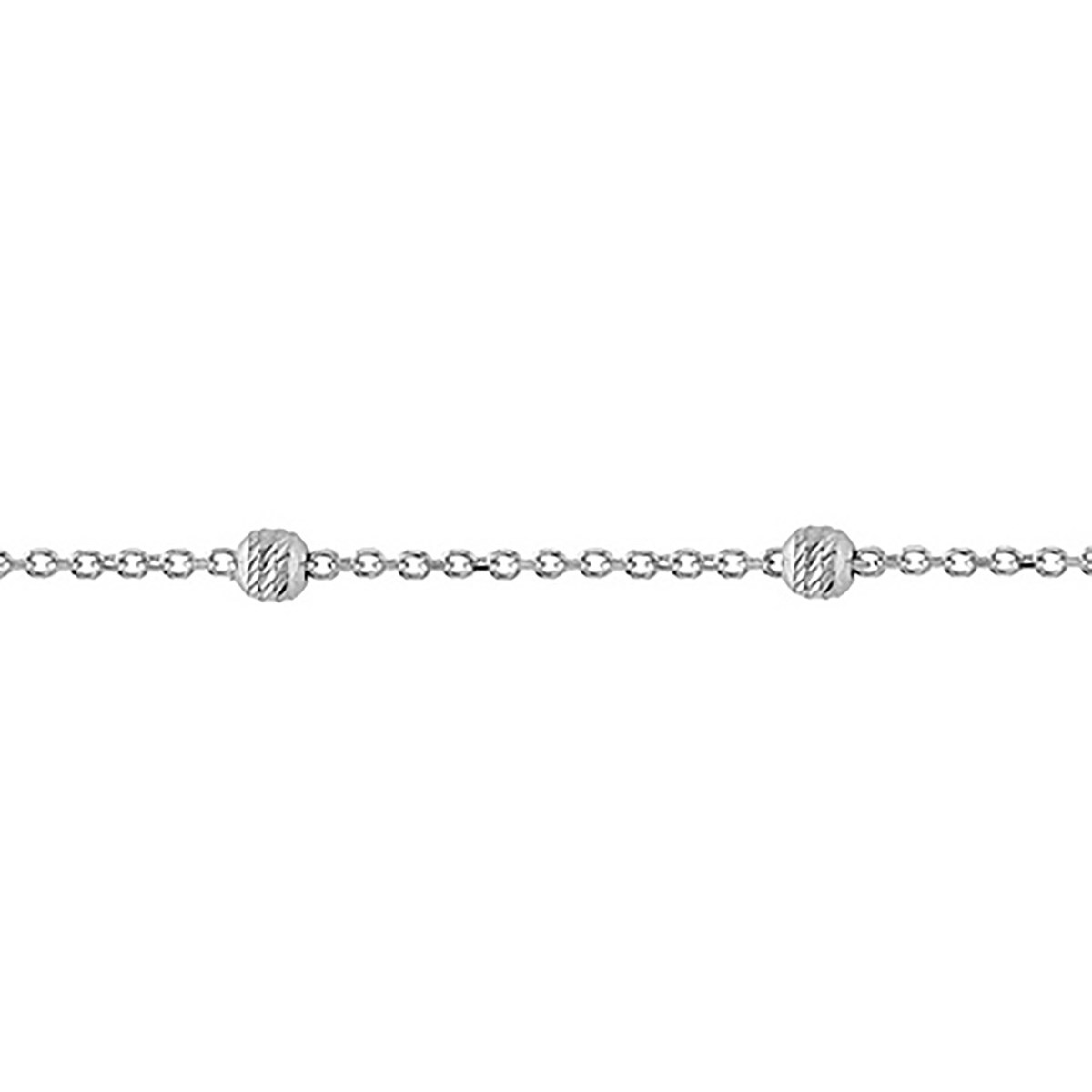 Bracelet Brillaxis chaine 6 perles or blanc ciselé