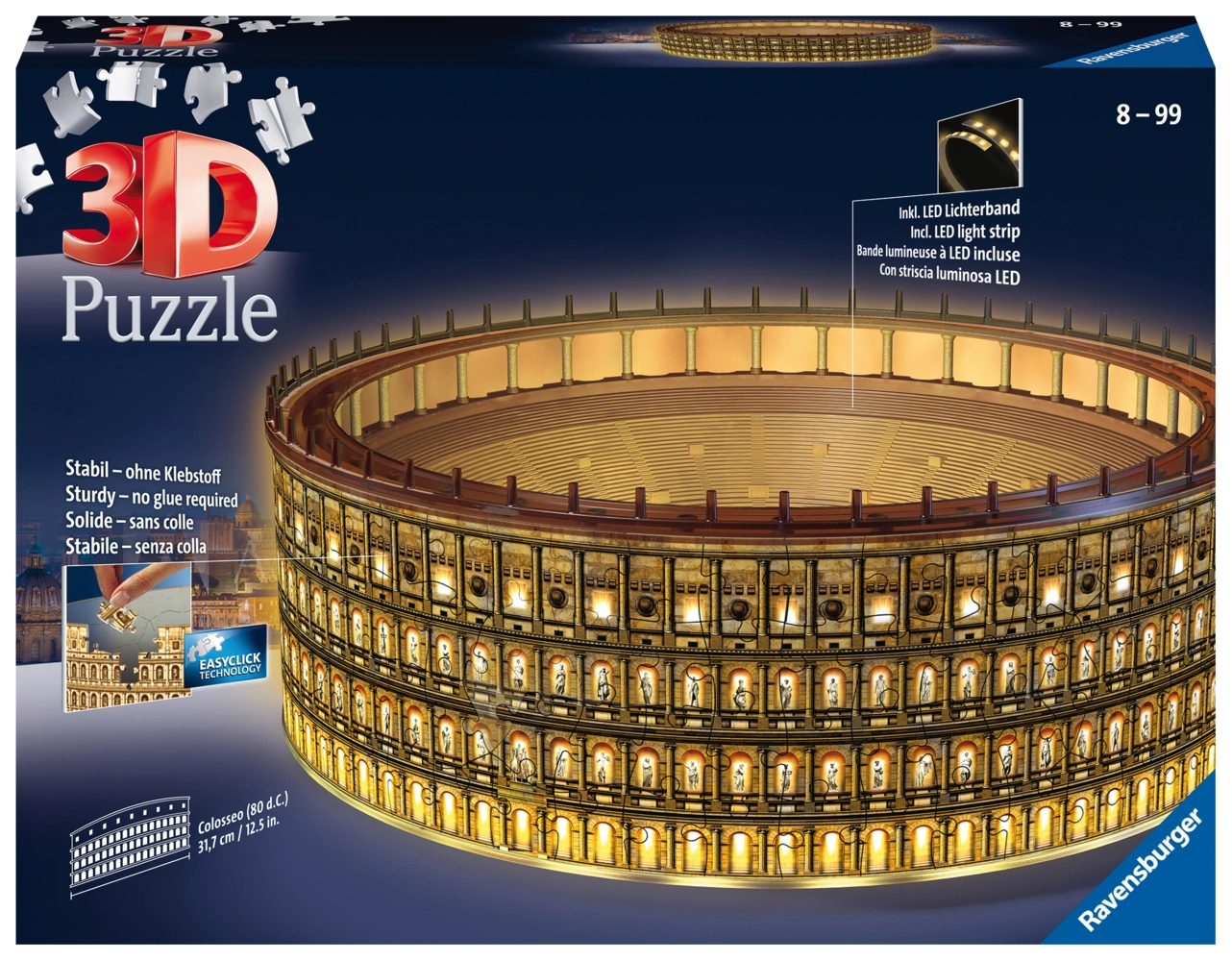 Ravensburger 3D Puzzle Kolosseum in Rom bei Nacht 11148 - leuchtet im Dunkeln