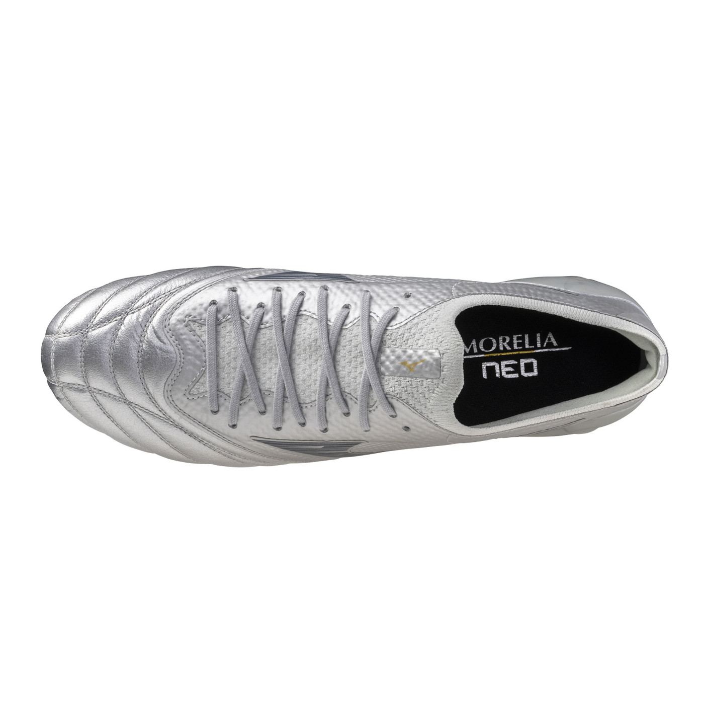 Mizuno Morelia Neo IV Beta Elite Gras Voetbalschoenen (FG) Zilver Grijs Goud