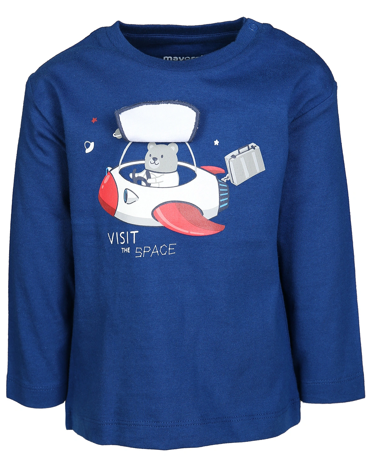 Langarm-Shirt VISIT THE SPACE in blau