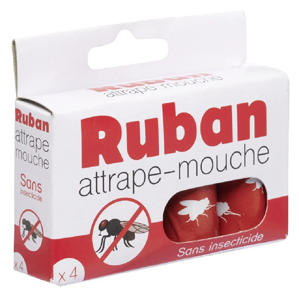 Ruban attrape mouche x4