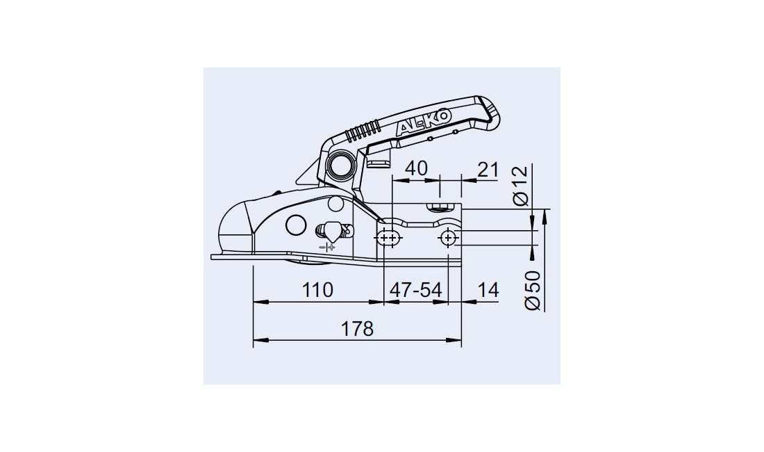 Kuglekobling 2700Kg Ø50mm AL-KO AK270