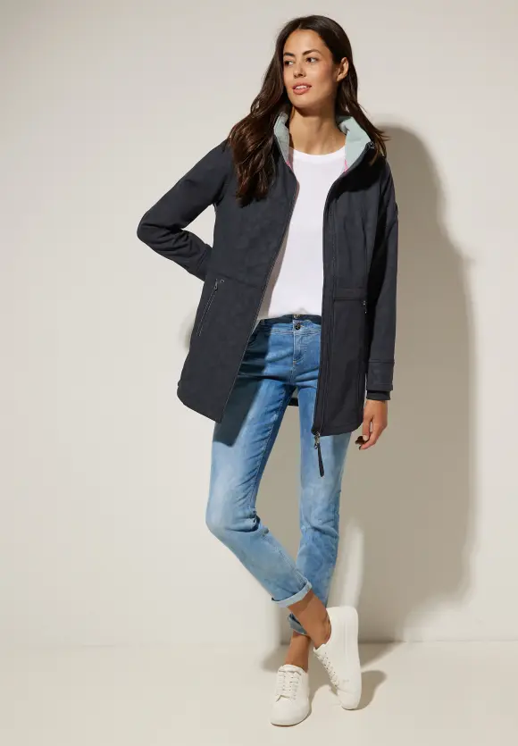 Softshelljacke mit Leomuster - gravity blue