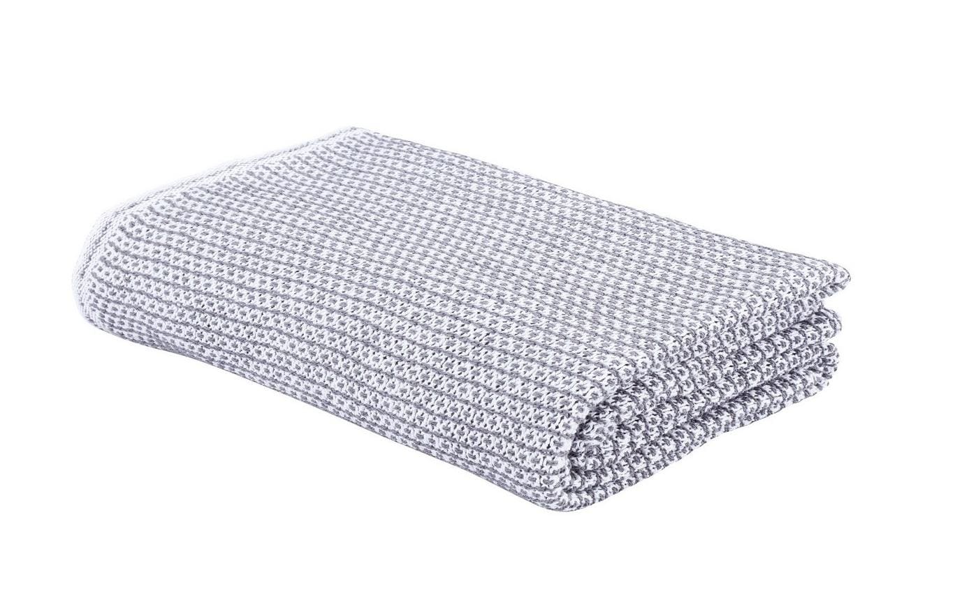 Decke Ascona 150 x 210 cm, Weiss/AntrazithHäkeldecke aus 100% Oeko-Tex Baumwolle