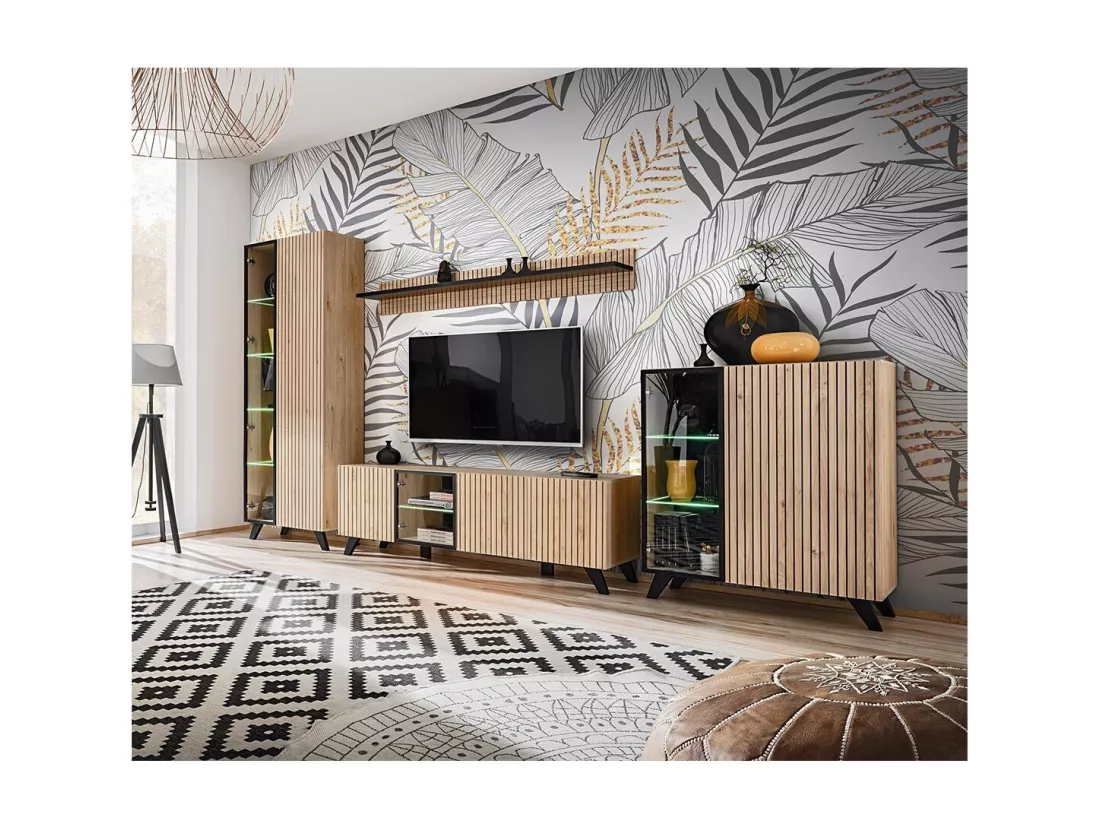 Meuble TV NIELSEN – 160 cm avec éclairage LED intégré