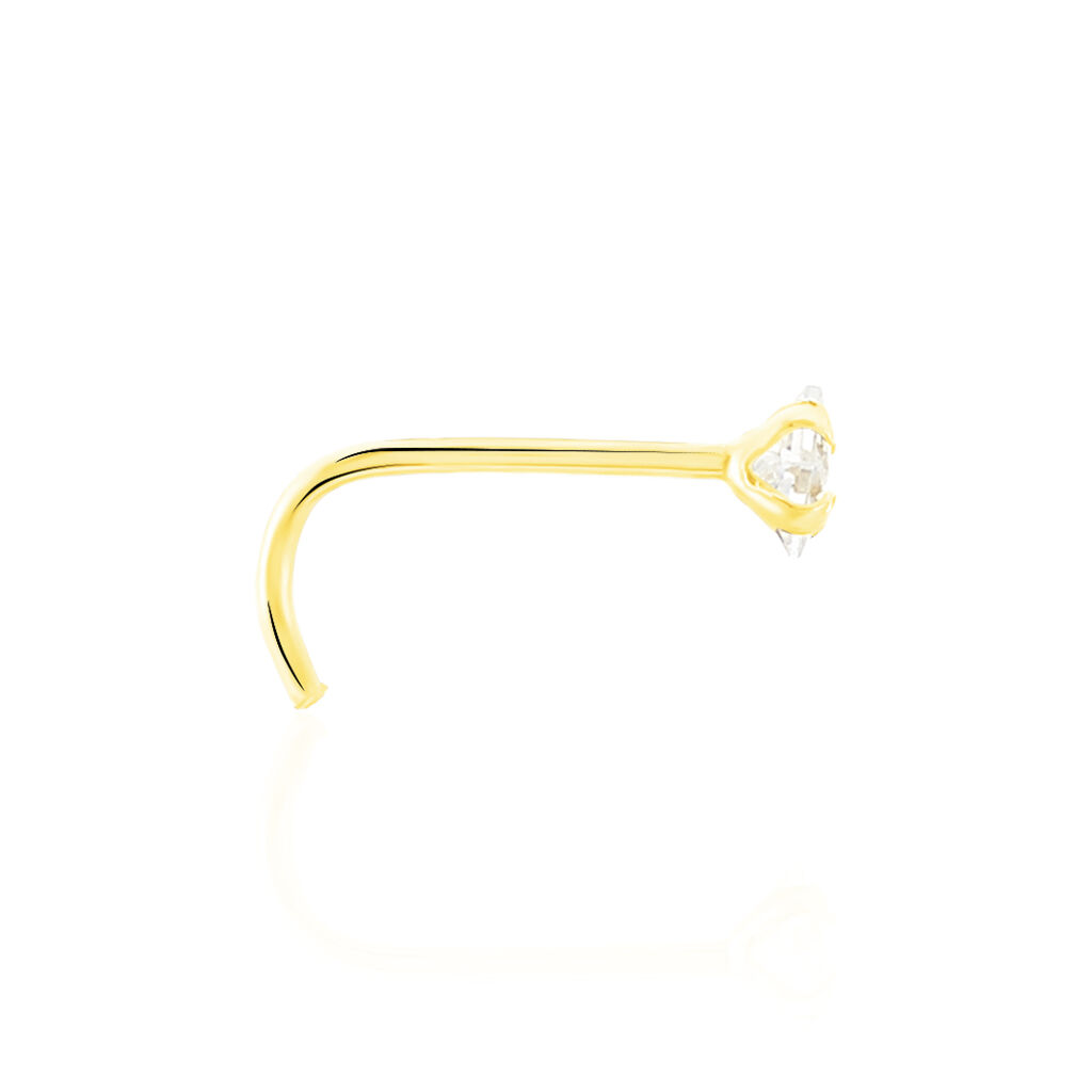 Piercing De Nez Fethi Serti Griffe Or Jaune Oxyde De Zirconium