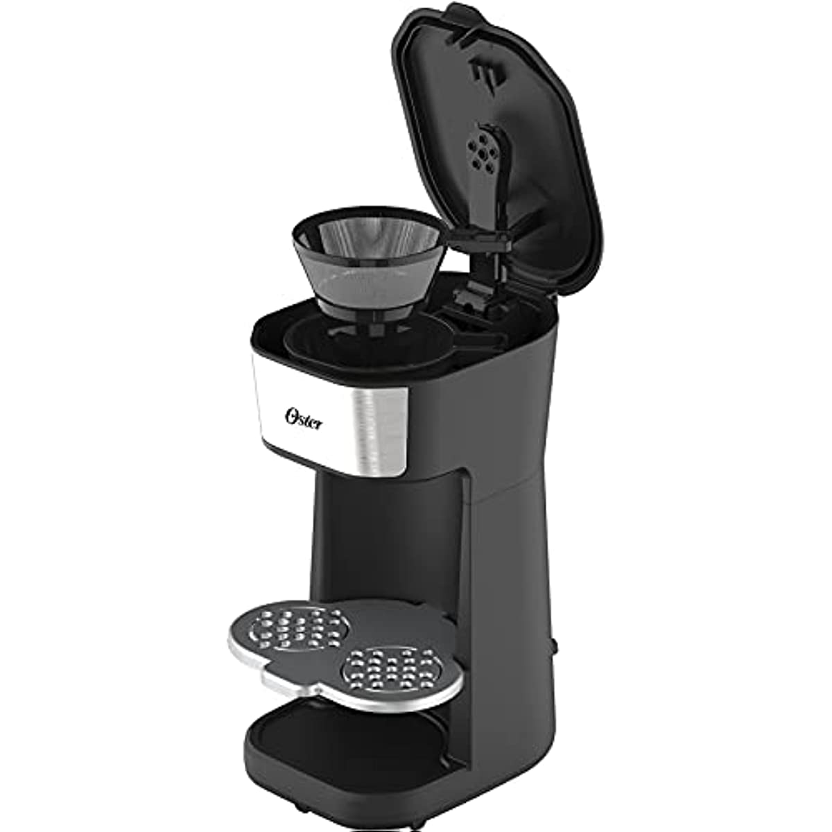 Cafeteira Oster 2Day Inox 2 em 1 com Copo T&eacute;rmico, 110V, Preto/Inox, 600W, OCAF200