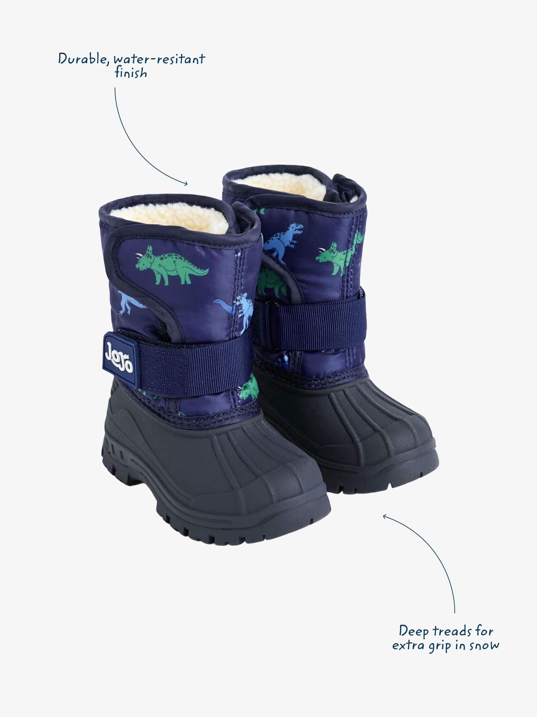 Marineblauw met dinosaurus - JoJo Maman Bébé - Behaaglijke sneeuwlaarzen