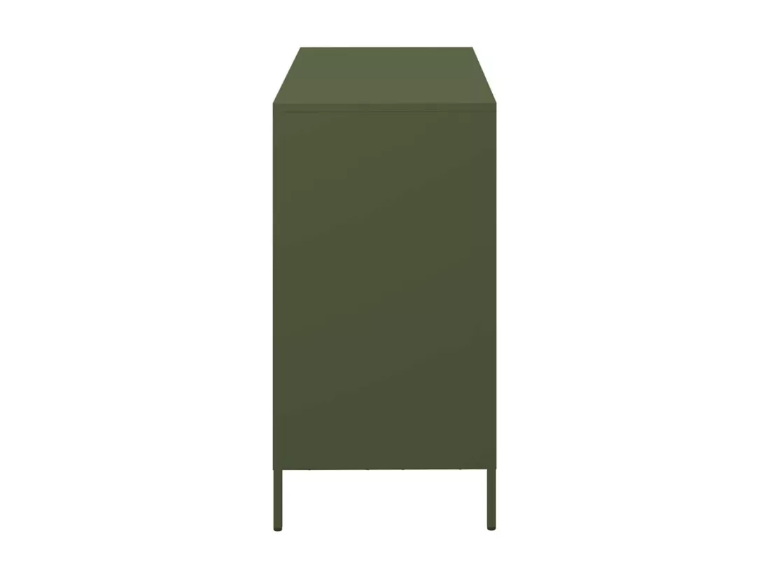 Buffet vert olive 101,5x39x73,5 cm acier laminé à froid