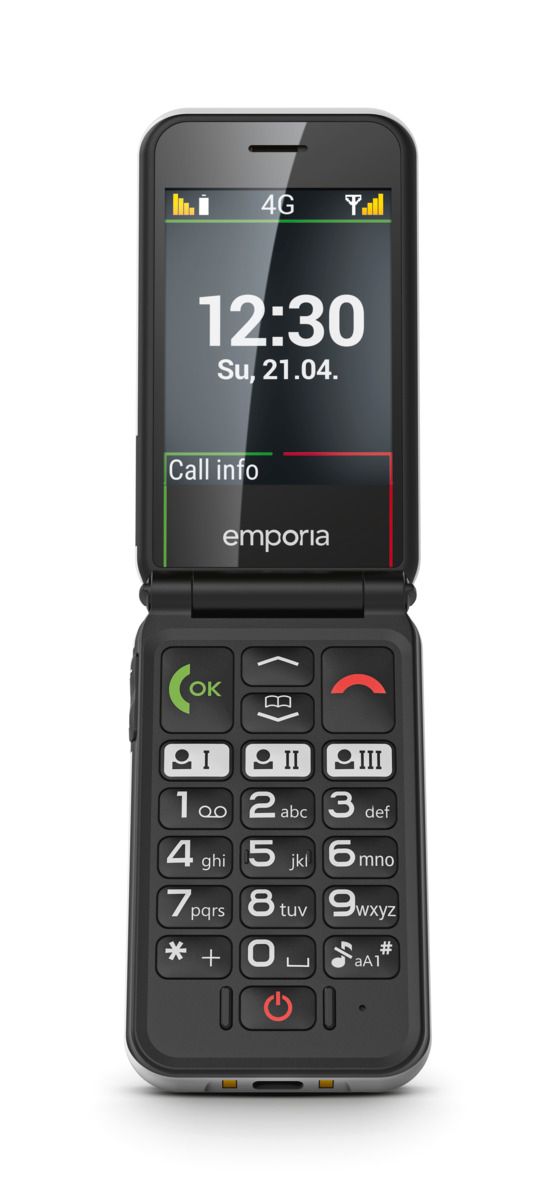 emporia SIMPLICITYglam Smartphone mit Klappfunktion 4G weiß 128 MB 2,8 Zoll