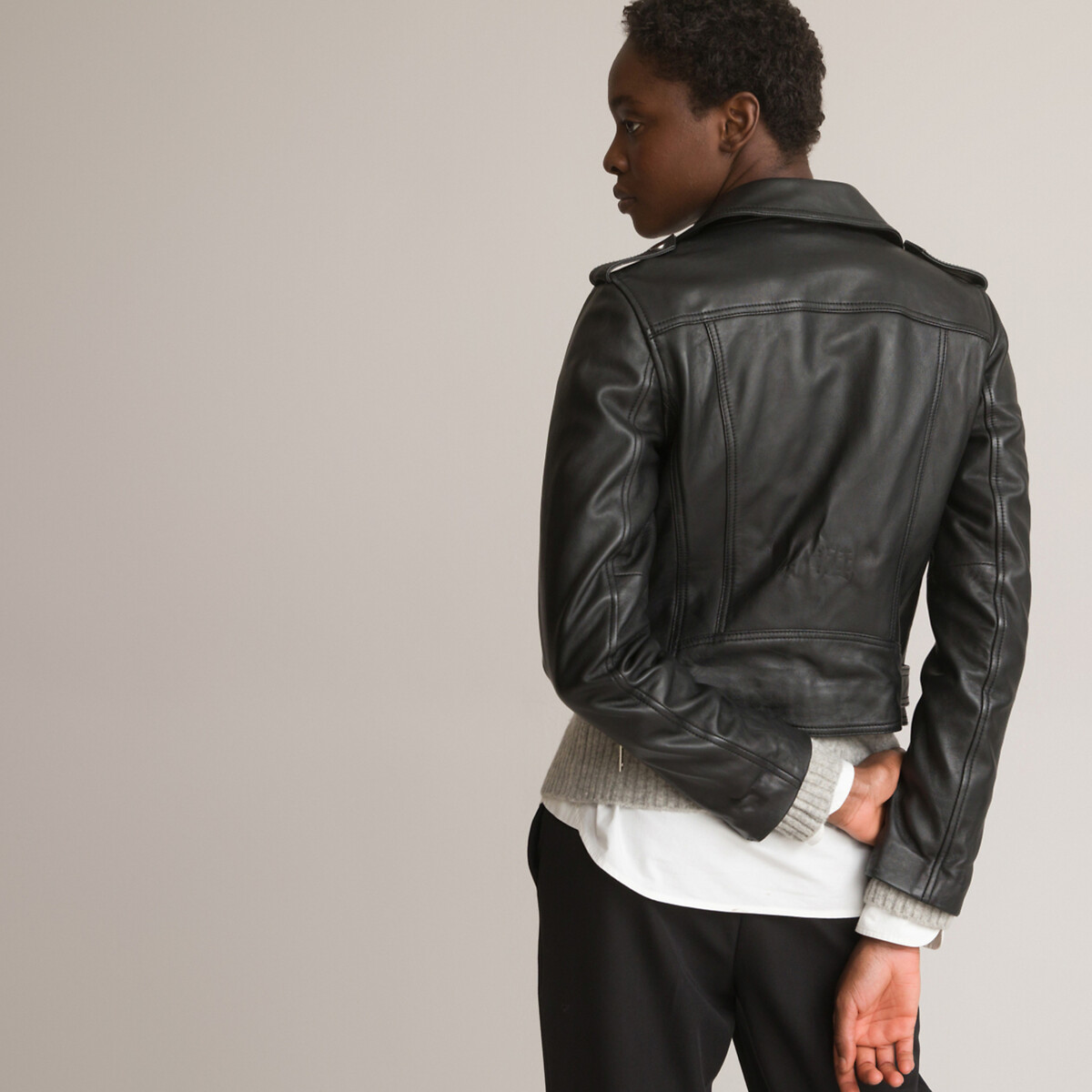 COLEÇÕES LA REDOUTE<br>Bikerjasje em leer, Assinatura THELMA
