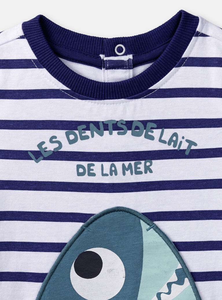 grenouillère bleue animation requin pour bébé garçon