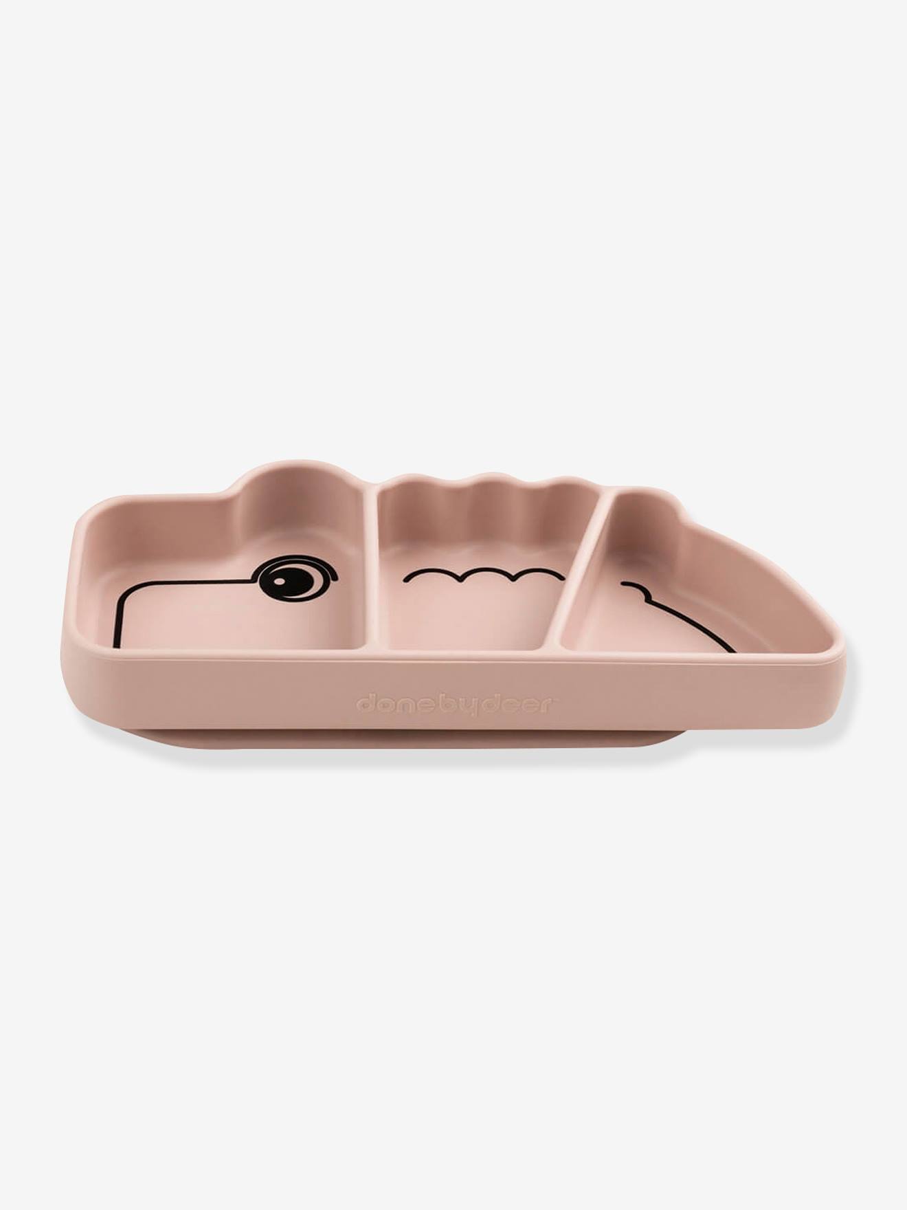 Prato de silicone amarelo escuro liso Stick&Stay Croco da DONE BY DEER.