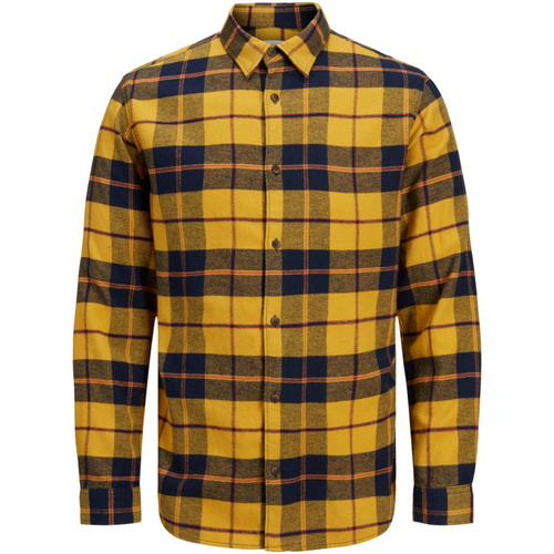 Jack & Jones - 12212591 JJPLAIN AUTUMN CHECK SHIRT LS HARVEST GOLD Amarillo