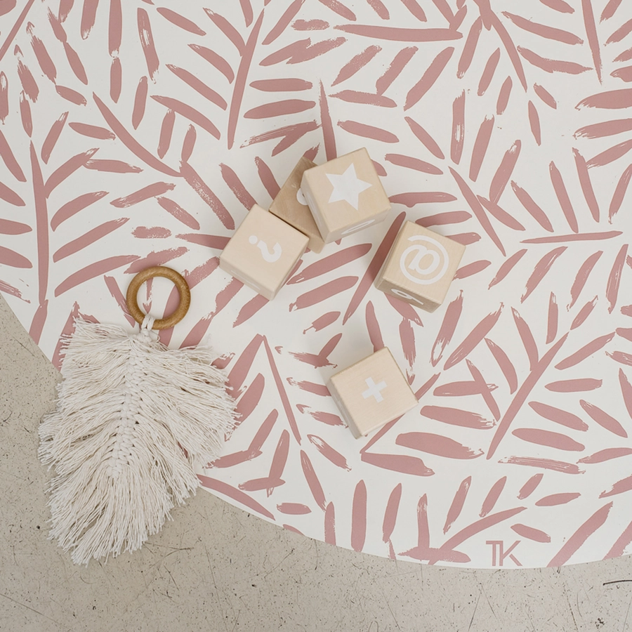 toddlekind Hochstuhlmatte Leaves Sea Shell 105 cm