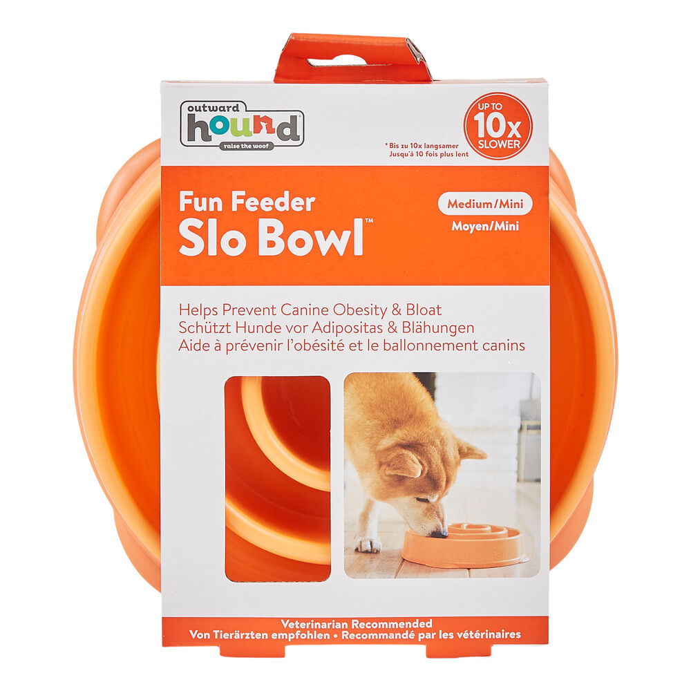 Outward Hound Anti schrokbak - Voerbak Hond - Oranje - 21 cm