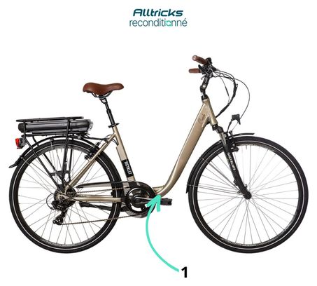 Vélo de Ville Électrique Mixte Bicyklet Claude Shimano Tourney 7V 500 Wh 700 mm Beige Marron - Produit Reconditionné