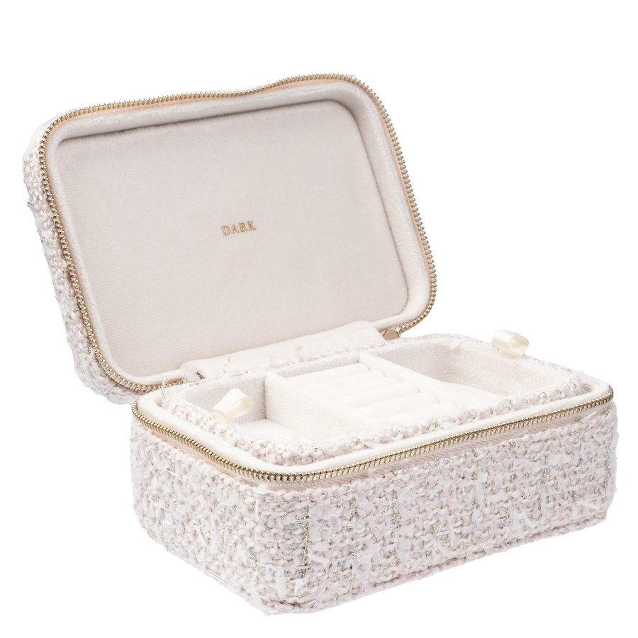 DARK Tweed Jewellery Box Pale Rose