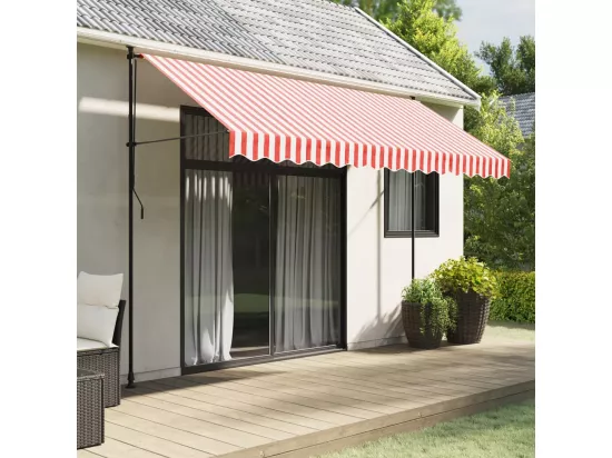 Tissu de remplacement pour auvent rayures rouges et blanches