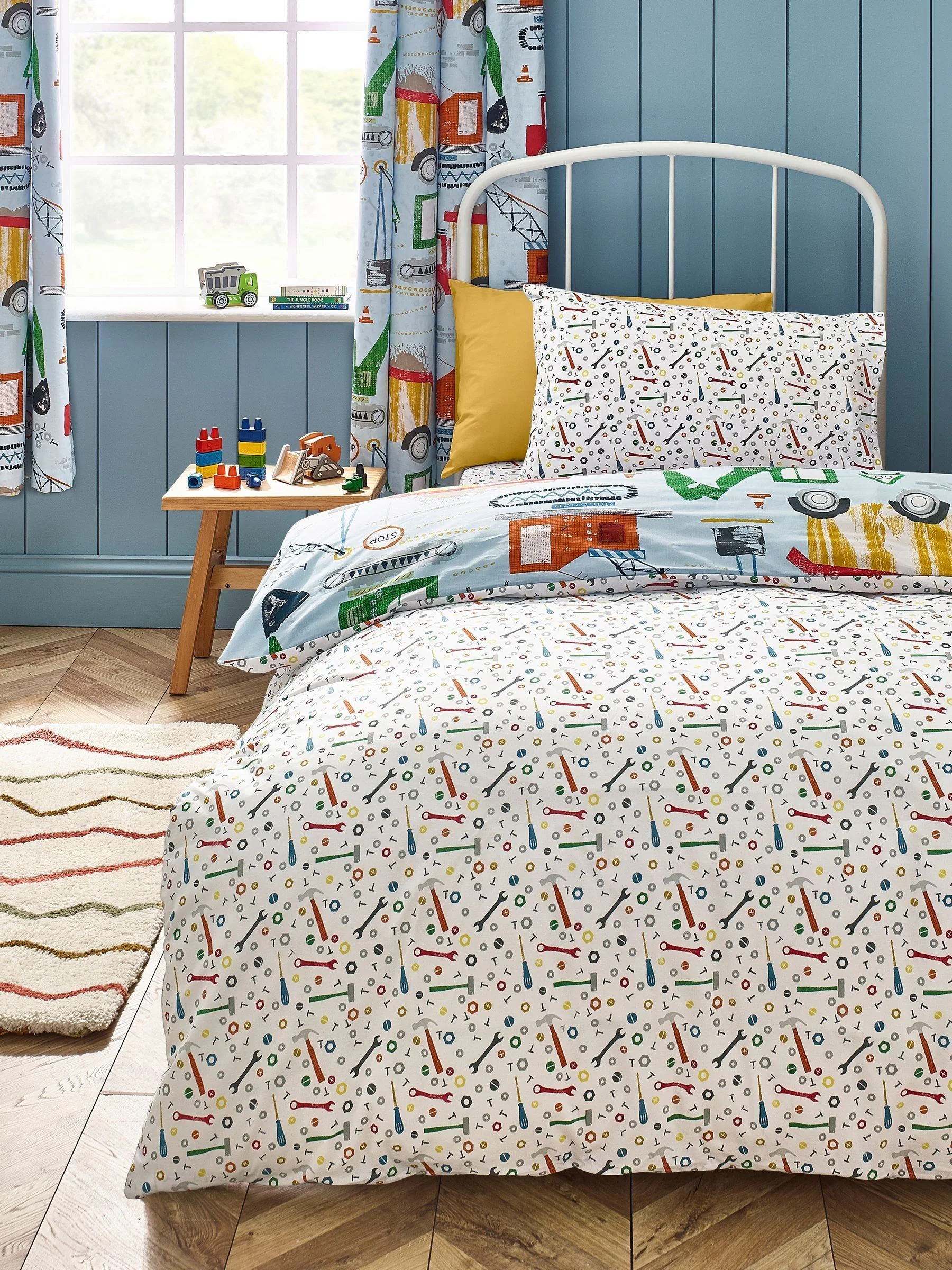 Catherine Lansfield Digger Dreams Reversible Duvet Cover Set