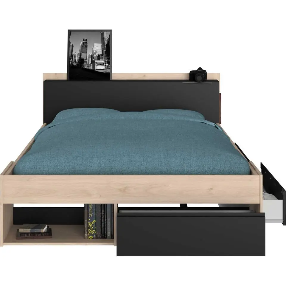 Bed Most 160x200cm - eik/zwart