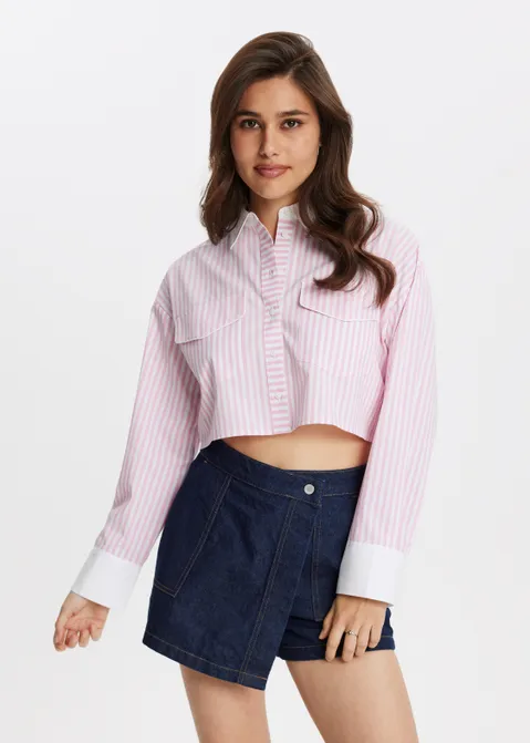 Cropped blouse roze (ROS)