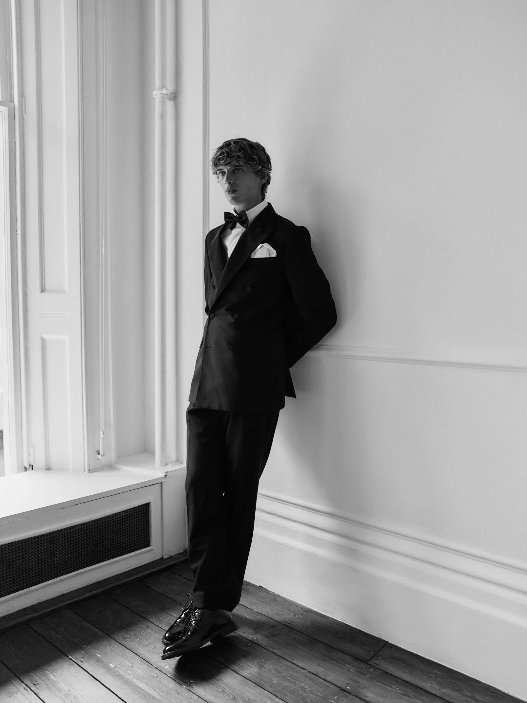 Zwart - Signature Nova Fides 100% Italian Wool Double Breasted Tuxedo Suit Jacket