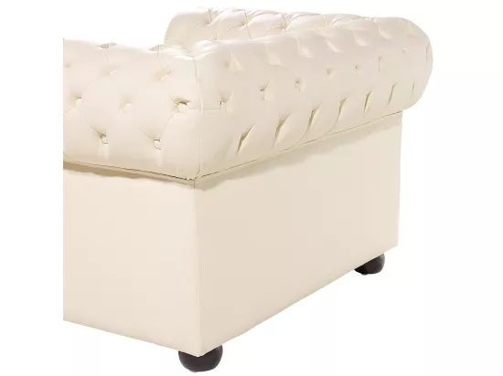 Fauteuil CHESTERFIELD Cuir Beige